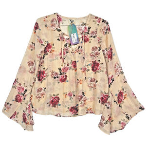 Show Me Your Mumu Women's The Zuko Blushing Buddies Glimmer Blouse Size S